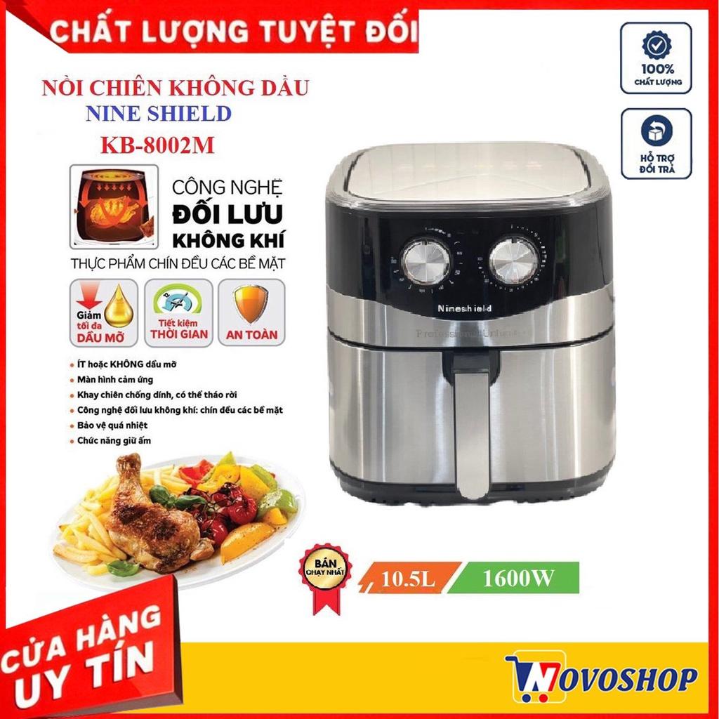 Nồi chiên không dầu 10.5L Nine Shield KB-8002M, Nồi chiên nướng đa năng, Thế hệ mới nhất 2021, Bảo hành 12 tháng