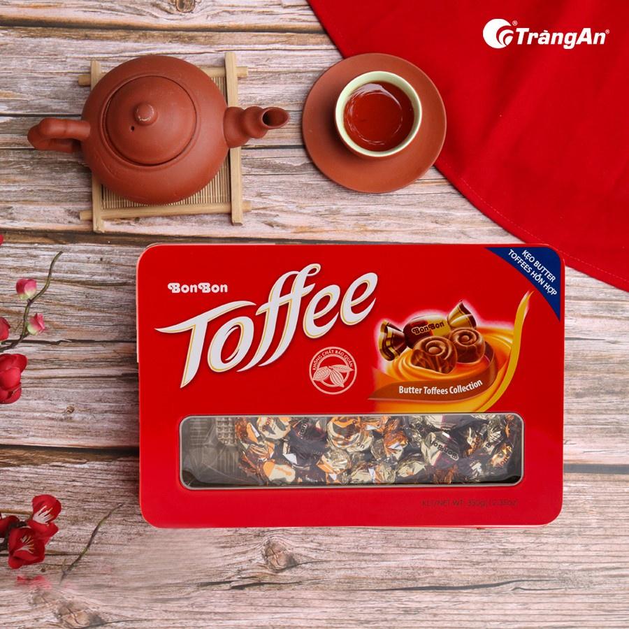 Kẹo Butter Toffees hỗn hợp caramel và cafe, hộp thiếc 350g, phù hợp biếu tặng, thương hiệu Tràng An, hạn sử dụng 12 thán