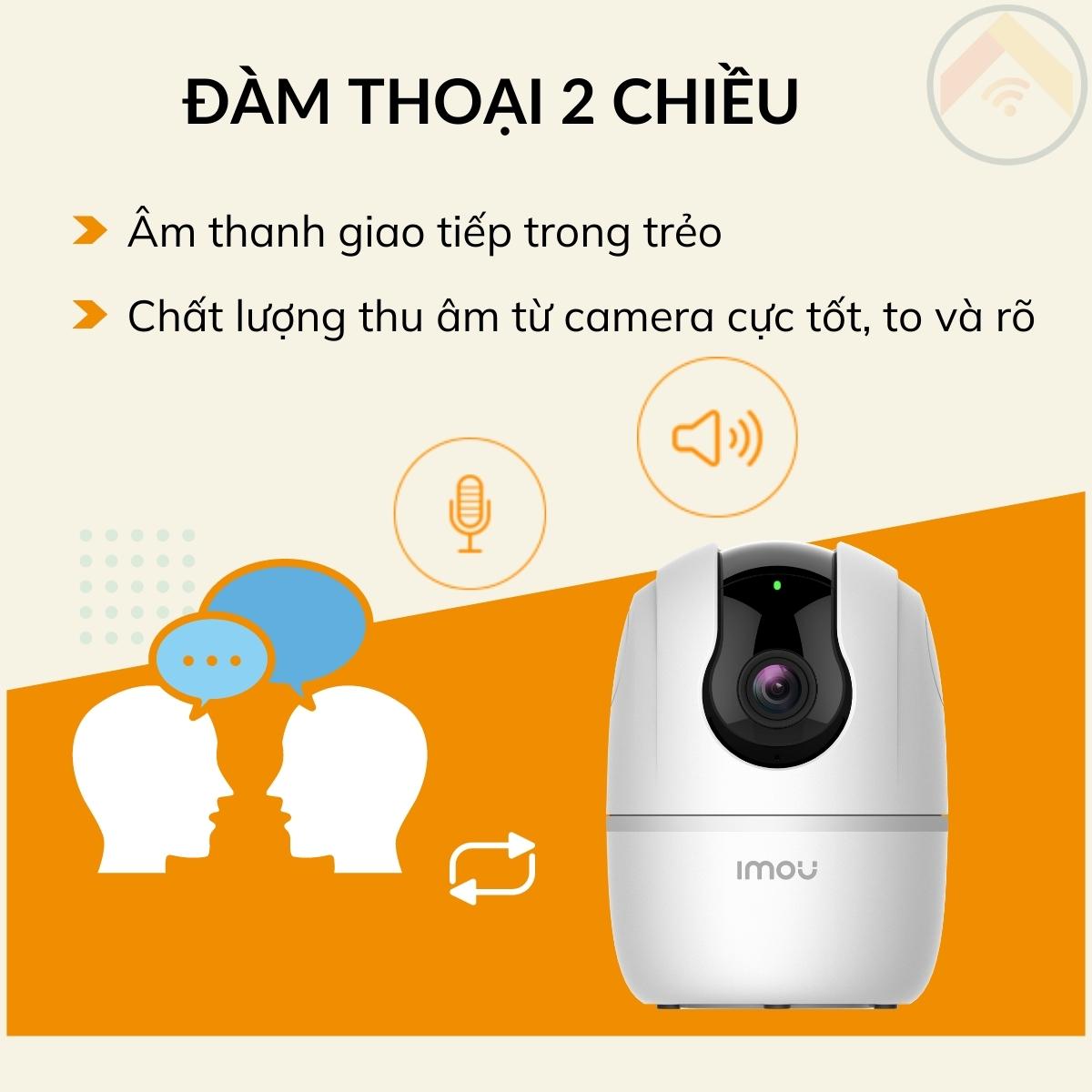 Hàng chính hãng Camera giám sát IMOU Ranger A42P Kèm thẻ nhớ 64GB Wifi 4MP H264 xoay 360độ đàm thoại 2 chiều