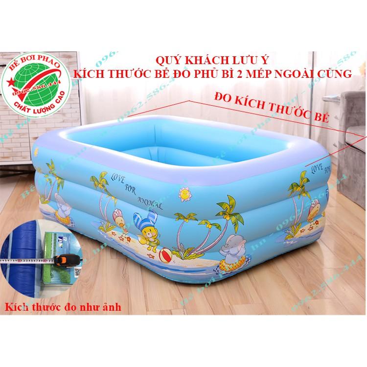 Bể bơi phao cho bé kích 1m8  và 2m1 - 3 Tầng, bể bơi bơm hơi có đáy chống trơn, tặng kèm bộ keo vá