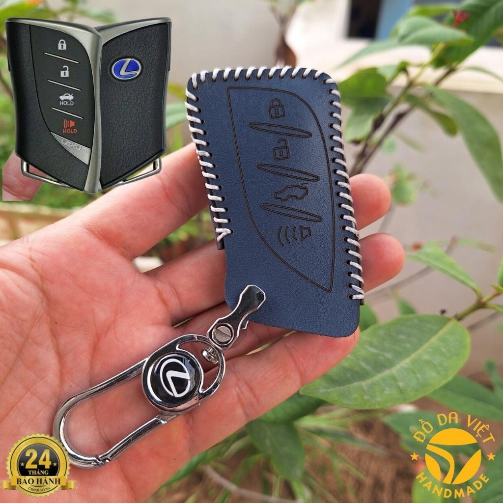 Bao da chìa khoá Lexus handmade da thật 100% - Lexus ES, LS, LC, UX bảo hành 2 năm, đỏ đô