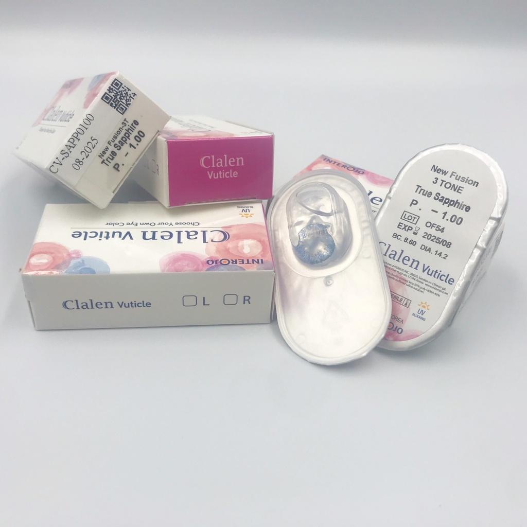 Kính áp tròng màu xanh Sapphire Hàn Quốc Clalen Vuticle cho đôi mắt tự nhiên và rạng rỡ