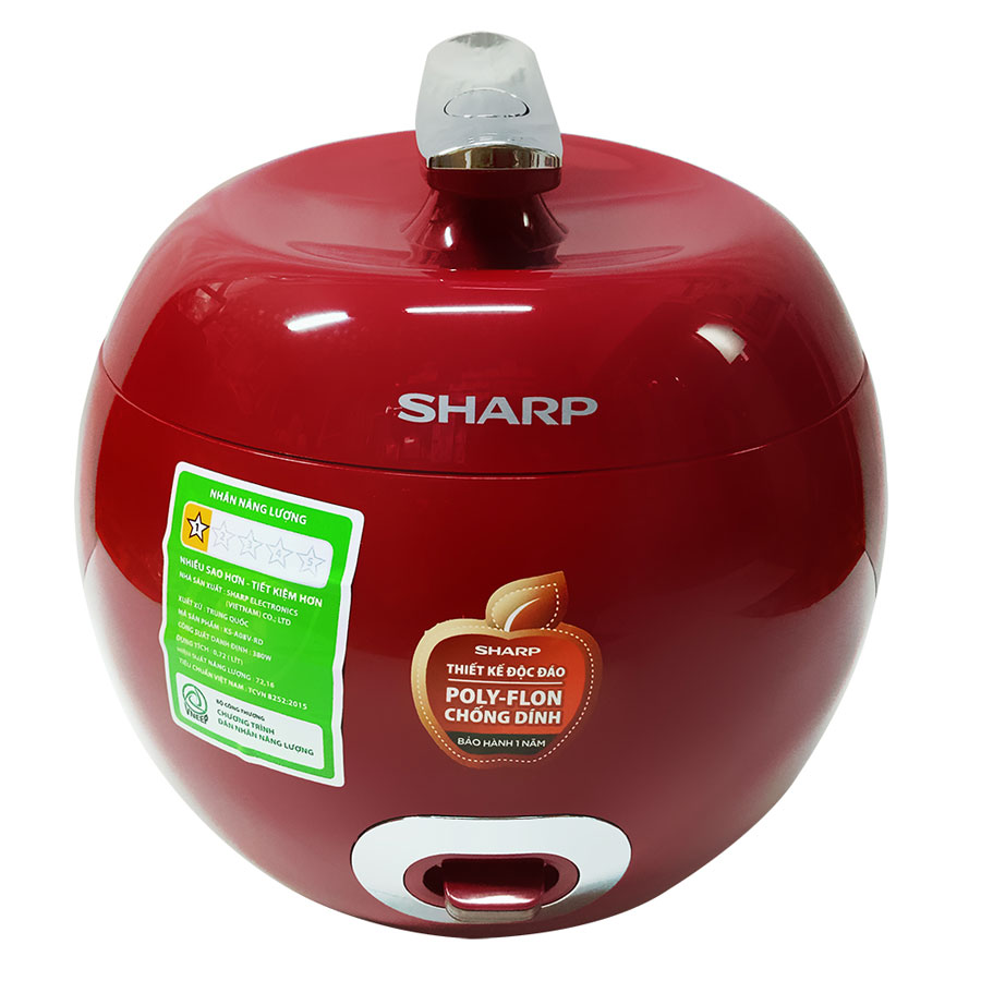 Nồi Cơm Điện Sharp KS-A08V-RD - Đỏ - Hàng chính hãng