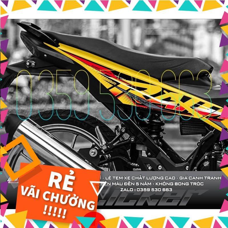 Tem rời Raider mẫu 2021 - dán xe vàng - không bay màu