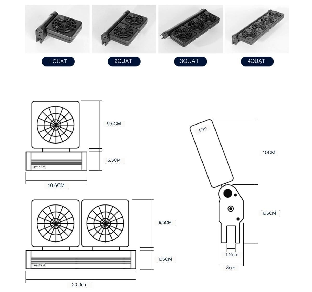 Quạt làm mát bể cá 60 - 80cm 3 Quạt
