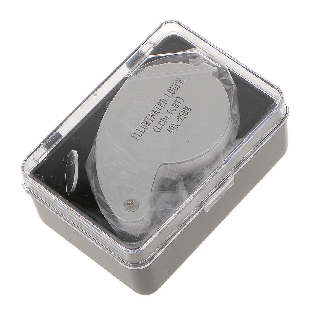 RETRACTABLE POCKET JEWELER'S LOUPE MAGNIFYING EYE GLASS LED LIGHT