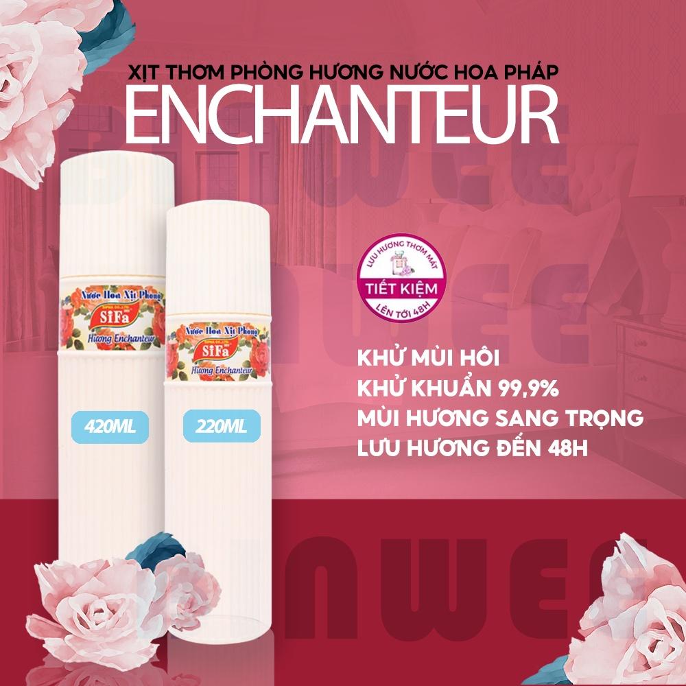 Xịt thơm phòng hương nước hoa Pháp Enchanteur SIFA 220ml / 420ml thơm lâu lưu hương 48h khử khuẩn 99,9% khử mùi hôi