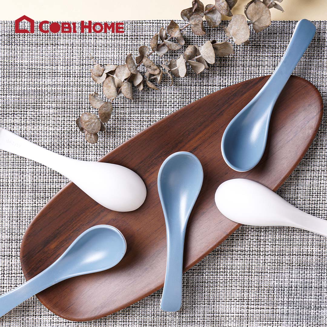 Muỗng cán dài cao cấp bằng Melamine màu xanh ngọc - nhiều lựa chọn