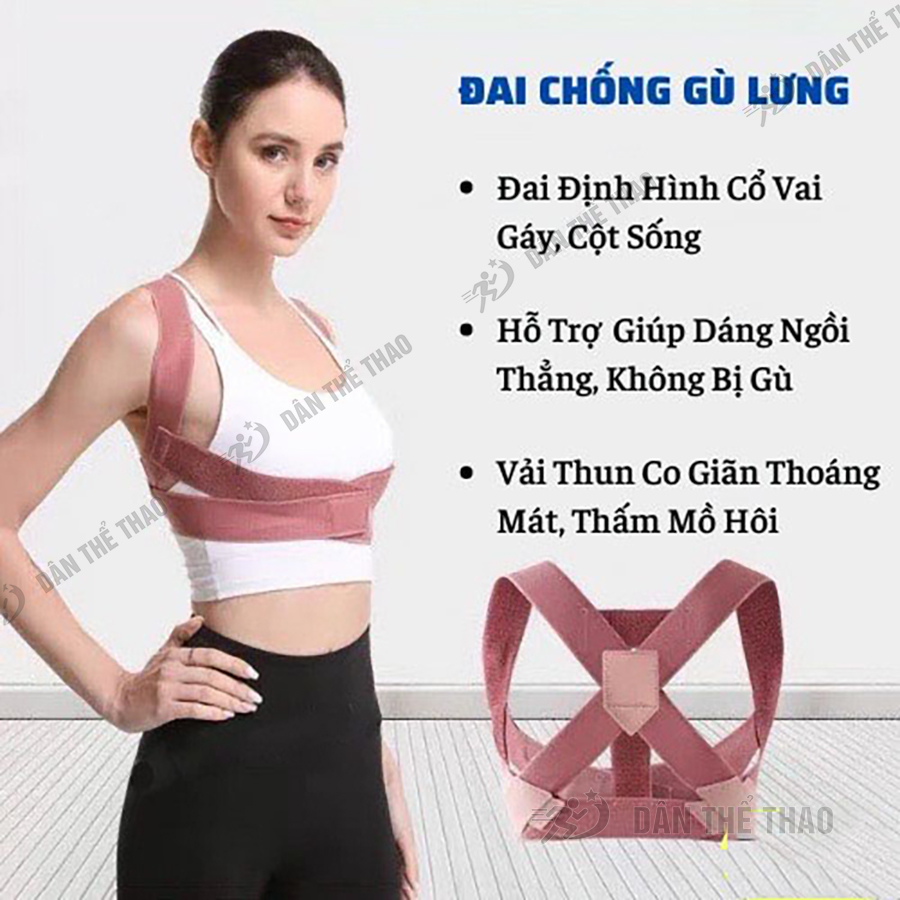 Đai lưng chống gù bảo vệ vòng 1 khi tập yoga, chạy bộ, chơi thể thao, nâng đỡ ngực tôn dáng, hợp thời trang