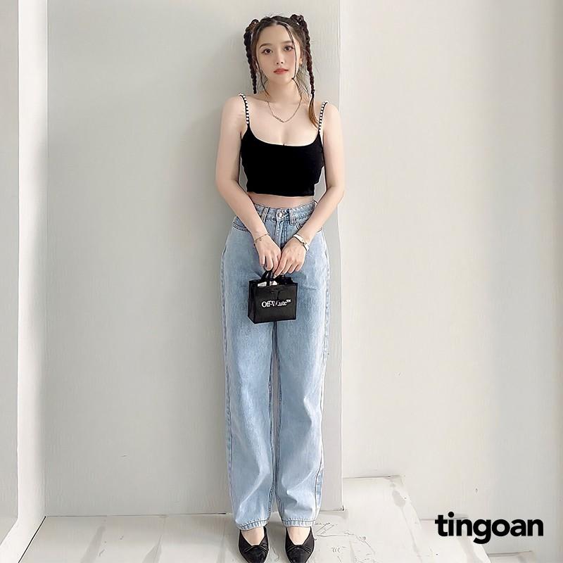 Quần cullotes bò xanh tingoan DUA LIPA JEANS/LB