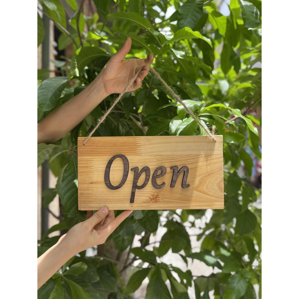 Biển, bảng gỗ treo cửa Open, Close, Welcome, Toilet chữ nổi trang trí nhà hàng, quán coffee