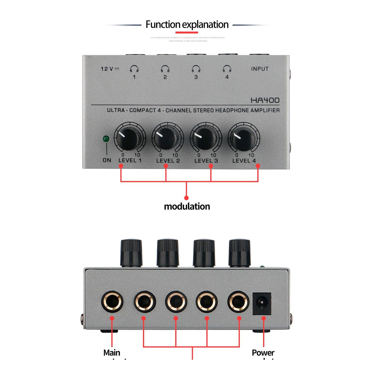 Headphone amp Mixer Low Noise Portable for Sound Reinforcement Music