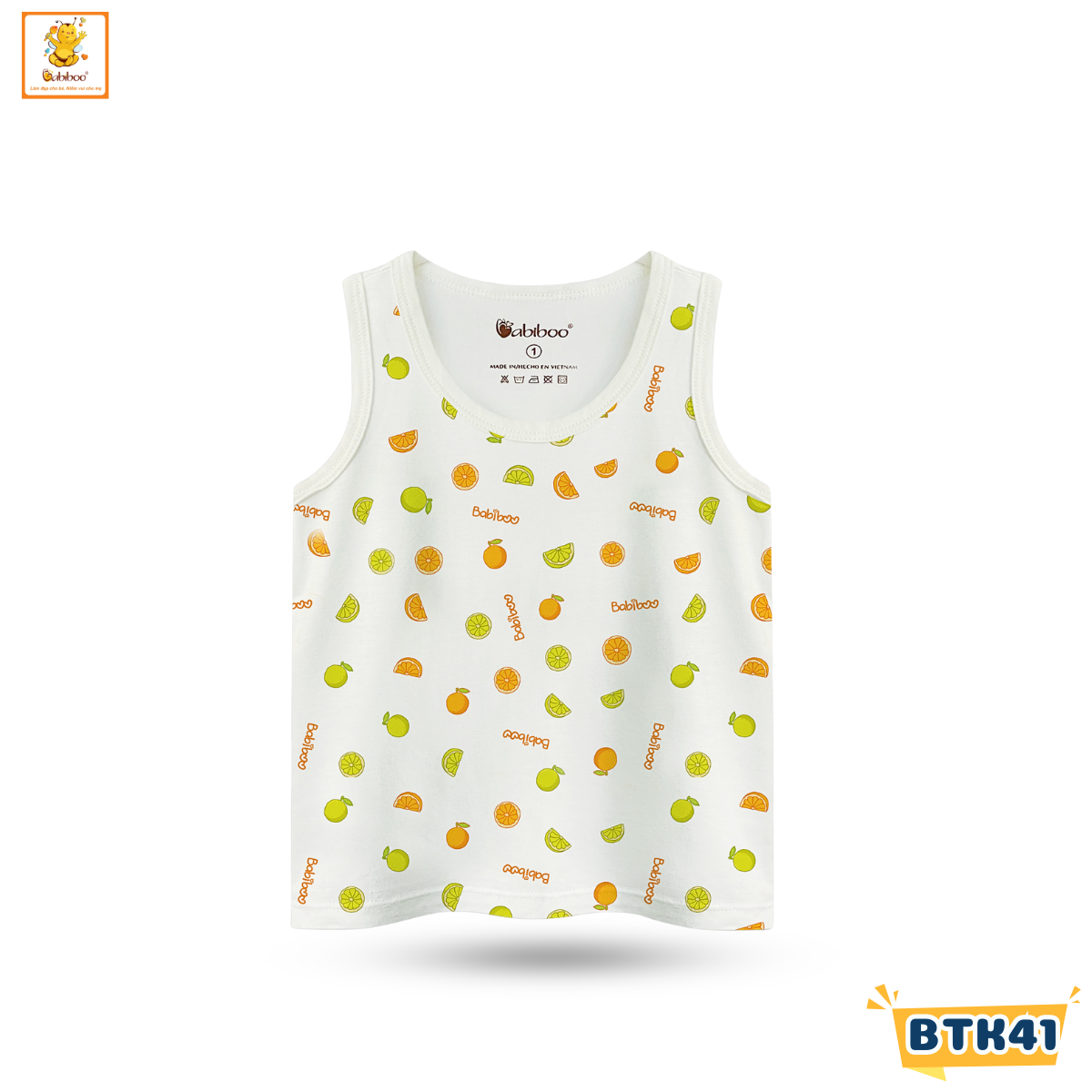 Áo ba lỗ bé trai Babiboo áo ba lỗ sơ sinh cho bé trai, bé gái chất Viscose mềm mịn mát - BTK41