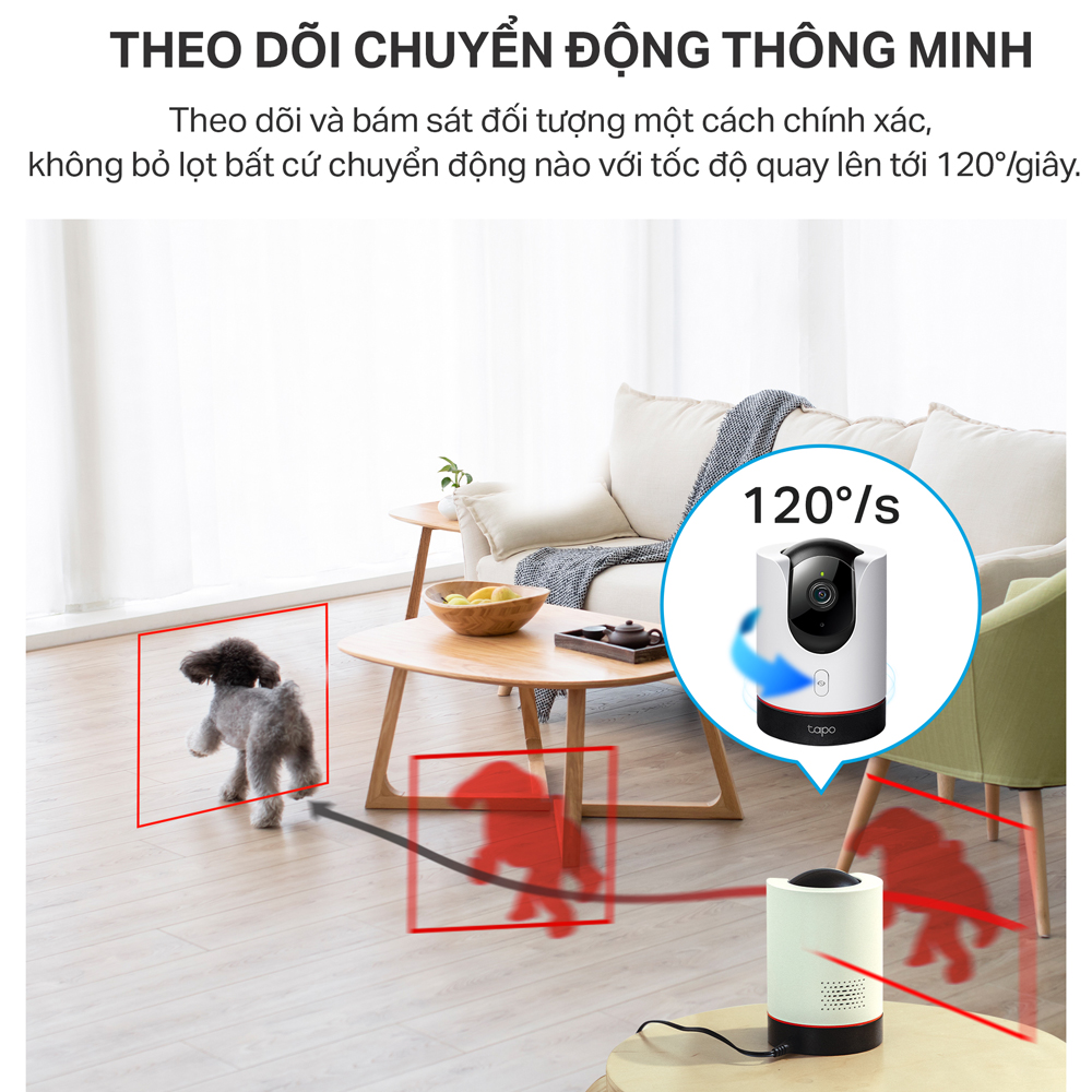 Camera WiFi AI TP-Link Tapo C225 An Ninh Gia Đình Quay/Quét - Hàng Chính Hãng