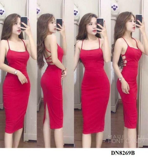 Đầm body hở lưng đan dây sexy