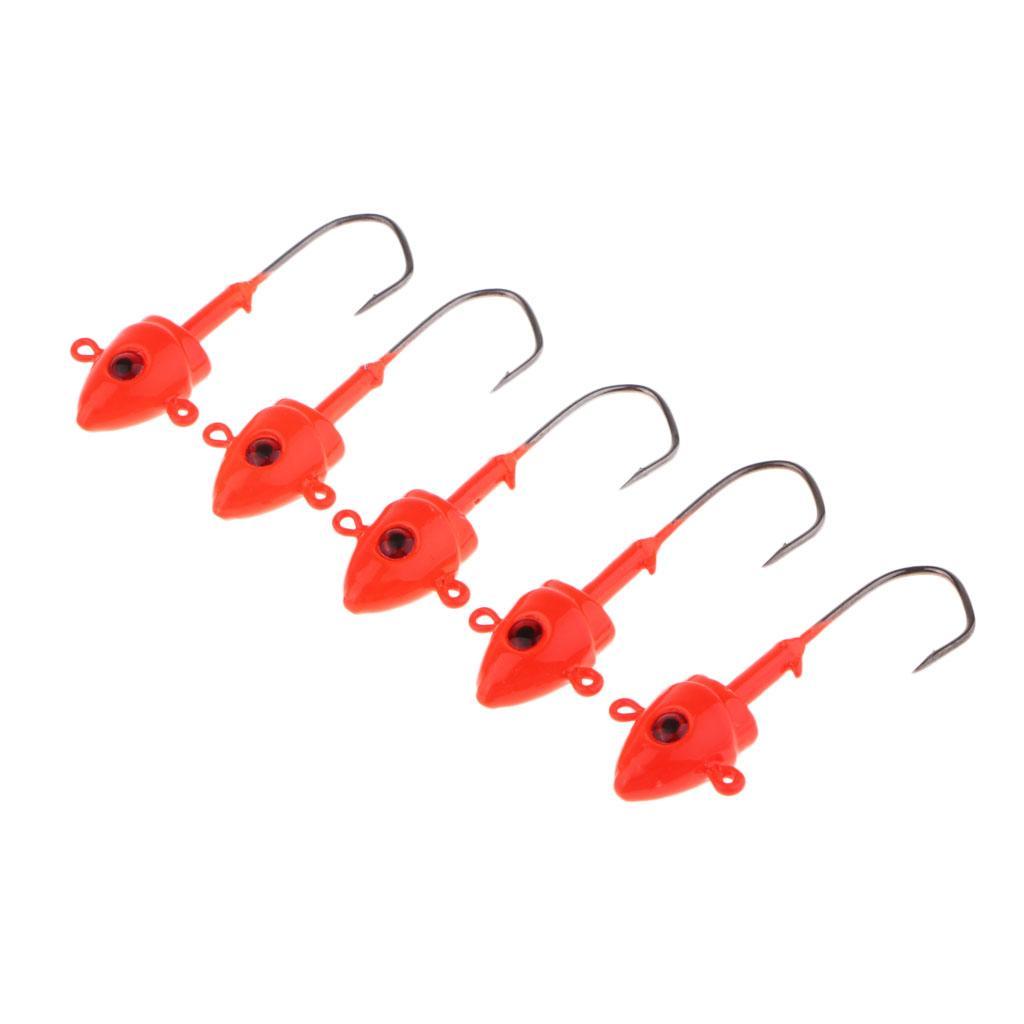 5pcs  Jigging  Hook  Red  Fishing  Hook  21g / 6cm  Weight