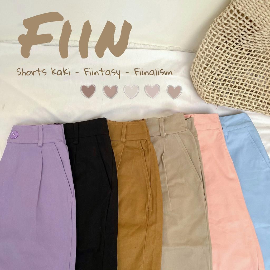 Quần shorts kaki FIINALISM / FIINTASY nhiều màu form rộng dễ mặc basic unisex ulzzang - Made by Toneontone TOT