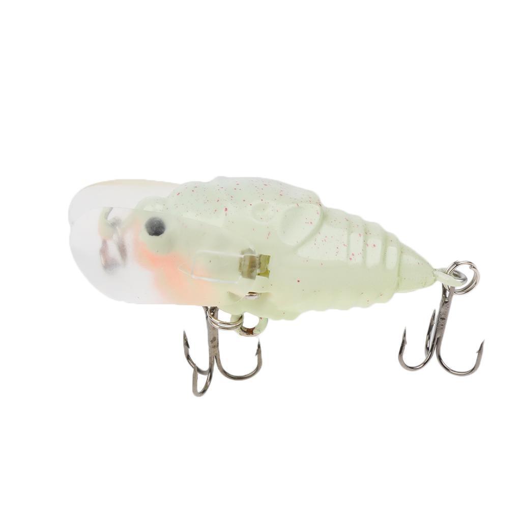 Soft Plastic Popper Fishing Baits Lures and Life-like Cicada Floating Lures