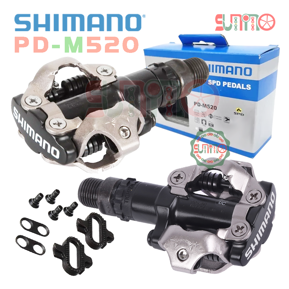 Pedal can xe đạp mtb SHIMANO M520L full box chính hãng