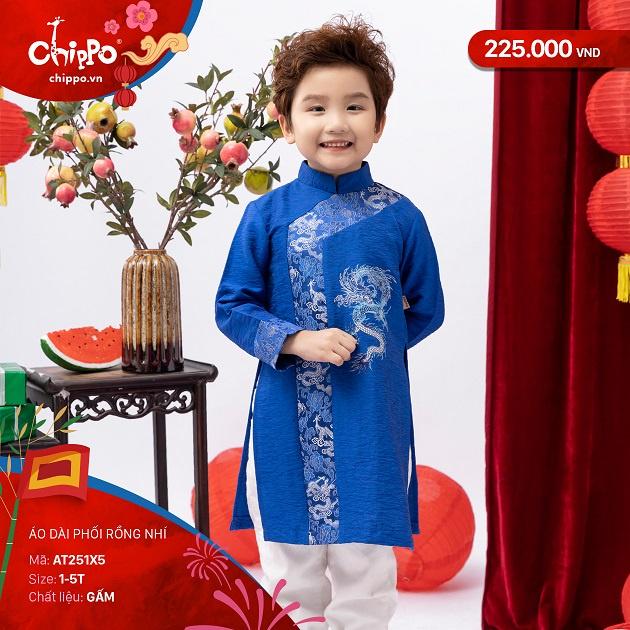 Áo dài bé trai Tết Chippo dáng cách tân mẫu mới 2023 cho bé trai 1 2 3 4 5 tuổi từ 10-20kg Quần áo trẻ em