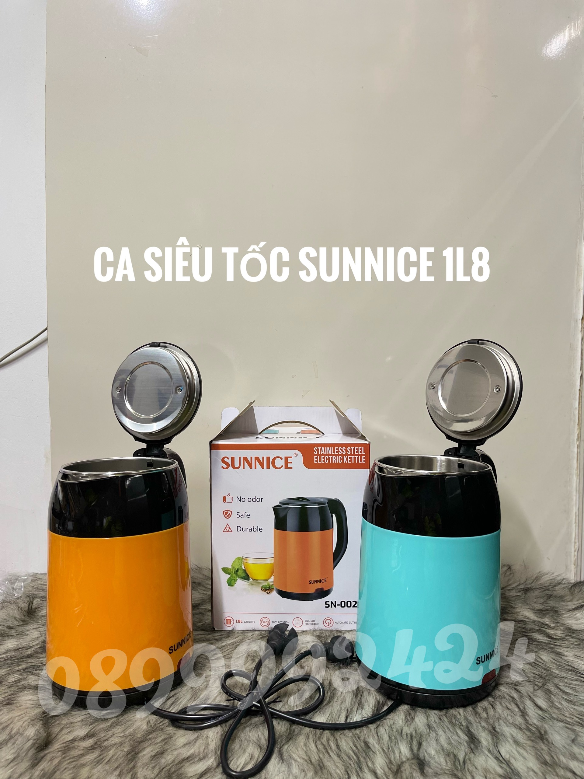 BÌNH ĐUN SIÊU TỐC, CA SIÊU TỐC NHỰA SUNNICE 1800ML