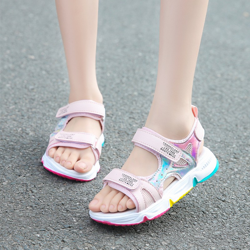 Dép sandal bé gái êm chân đi học , đi chơi xinh xắn 4 - 14 tuổi, phong cách Hàn Quốc