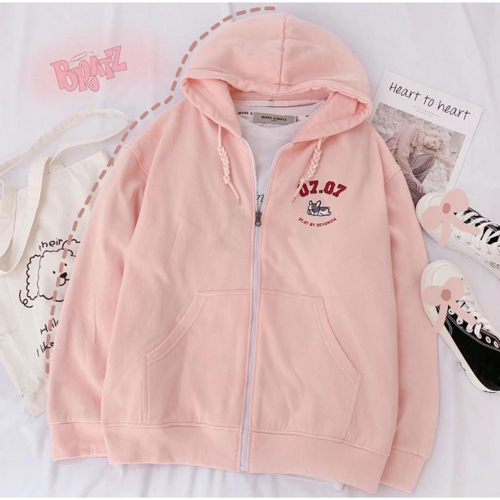  Áo Hoodie - Áo Khoác Nỉ Nam Nữ Dây Kéo Unisex Thêu 0707 Cực Hot - Kèm DEAL Sốc ( có ảnh thật )