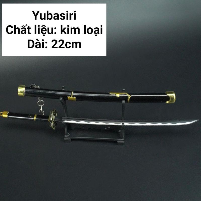 (22cm) Móc Khóa Kiếm Zoro One Piece (tặng đế) Thanh Yubashiri Bằng Hợp Kim Không Gỉ