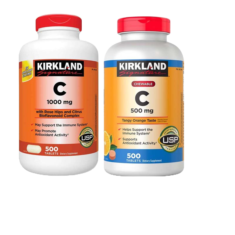 Viên Bổ Sung Kirkland Vitamin C 500mg, 1000mg 500 viên