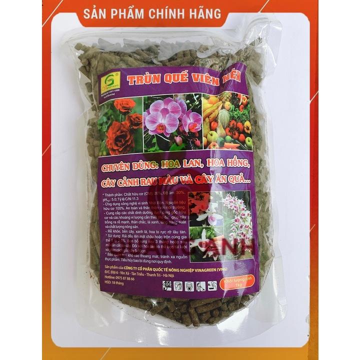 PHÂN TRÙN QUẾ HỮU CƠ DẠNG VIÊN 1kg