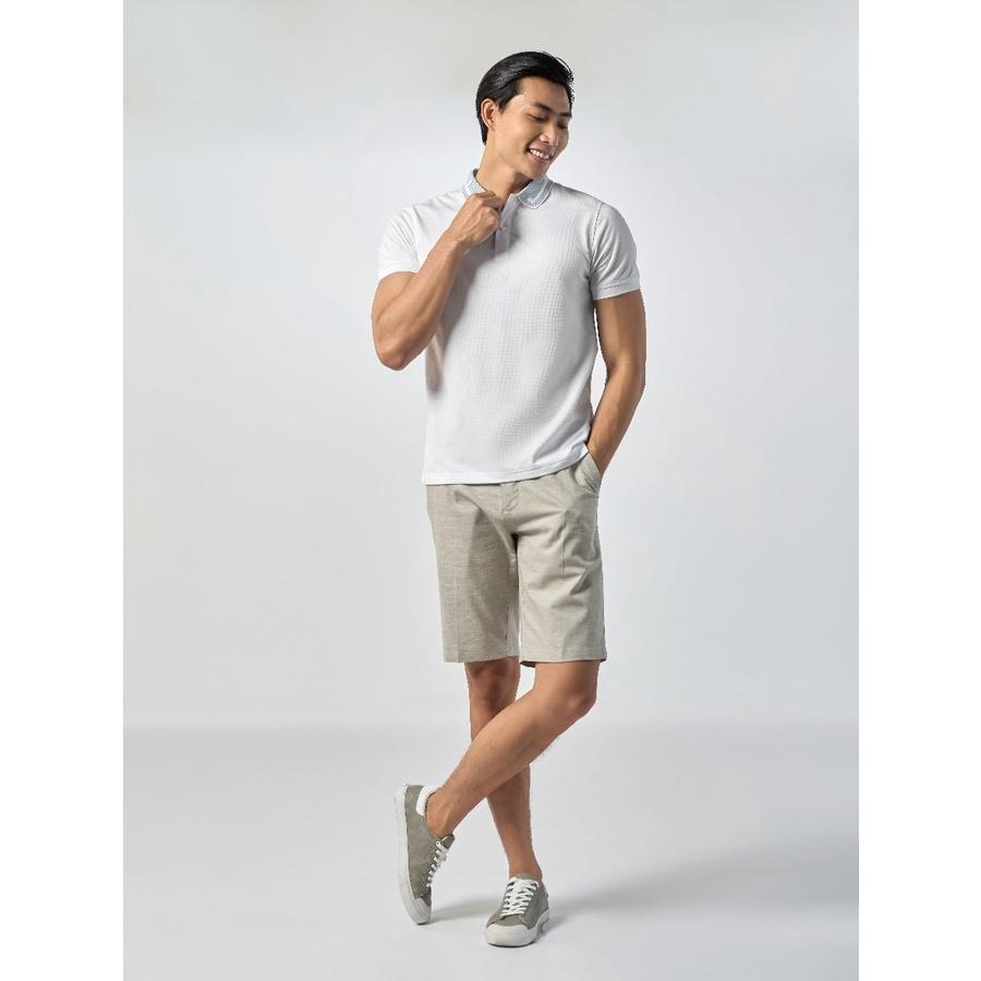OWEN - Áo Polo nam Owen màu trắng cổ xanh 231343 - Áo thun nam ngắn tay có cổ