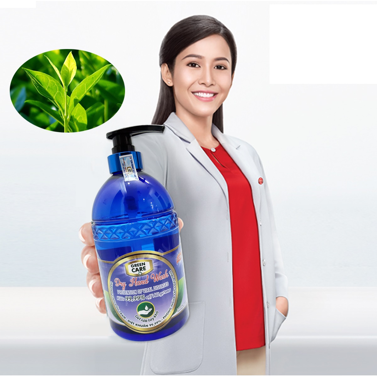 Gel rửa tay khô Sifa Green Care 1000ml tinh dầu tràm diệt khuẩn 99,9% phòng ngừa virus cao cấp