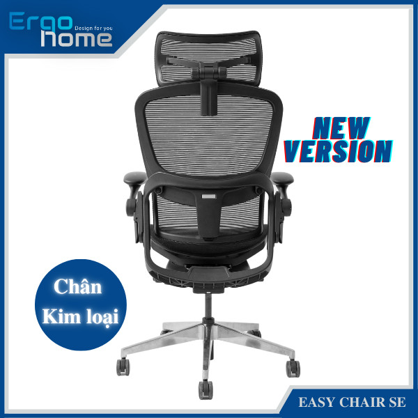 Ghế công thái học Epione Easy Chair SE Ergohome bản chân KIM LOẠI mới nhất - ghế văn phòng giảm đau mỏi vai gáy, thắt lưng