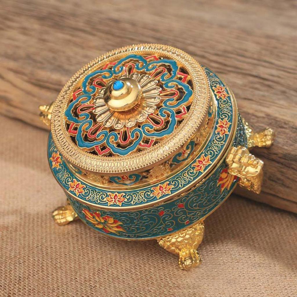 2pcs Tibetan Bronze Incense Burner Holder Art Censer Home Decor Ornaments