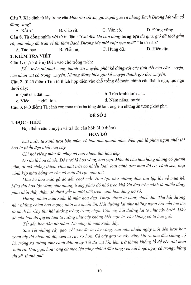 Bộ Đề Ôn Tập - Kiểm Tra Đánh Giá Năng Lực Môn Tiếng Việt Lớp 5 _EDU