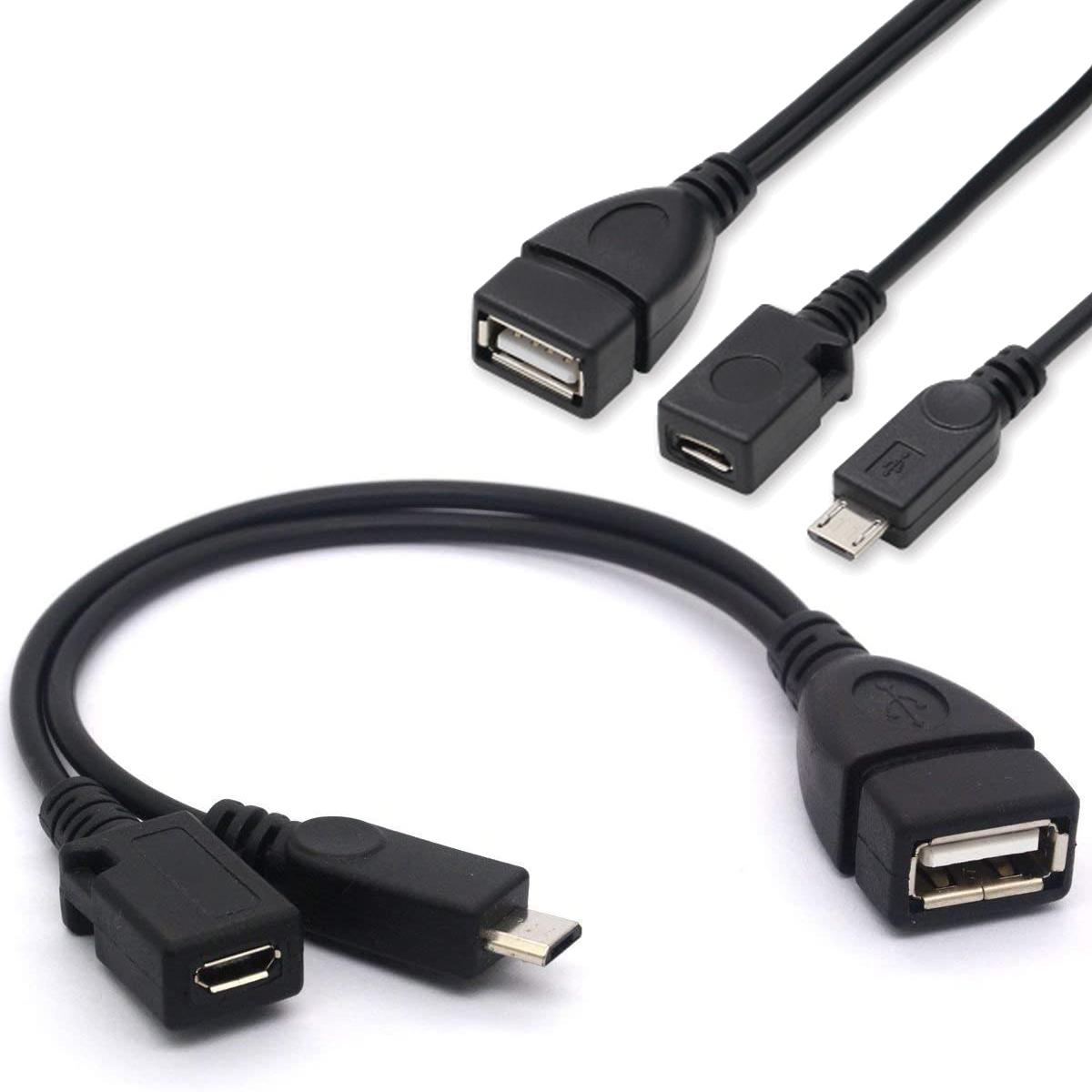 1 trong 2 OTG Micro USB Host Power Y SHELLTER Bộ chuyển đổi USB thành Micro 5 pin cáp nam nam bền Micro USB Cáp