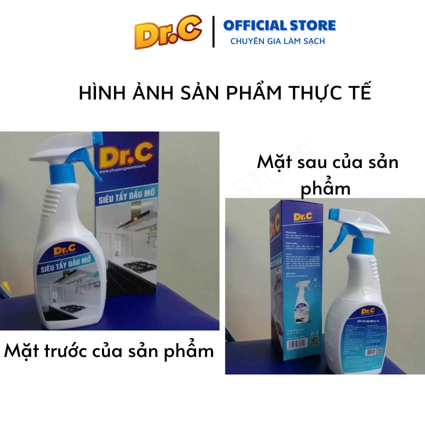 Siêu tẩy dầu mỡ Dr.C CHÍNH HÃNG - đánh bay vết bẩn cứng đầu ( 500 ml )