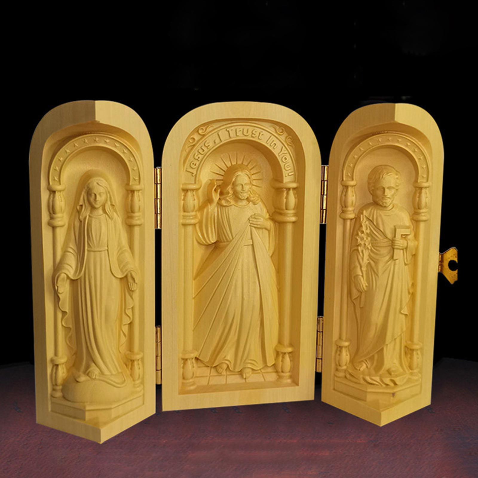 Wood Carving Ornaments Catholic Cardinal Sculpture for Home Desktop Office