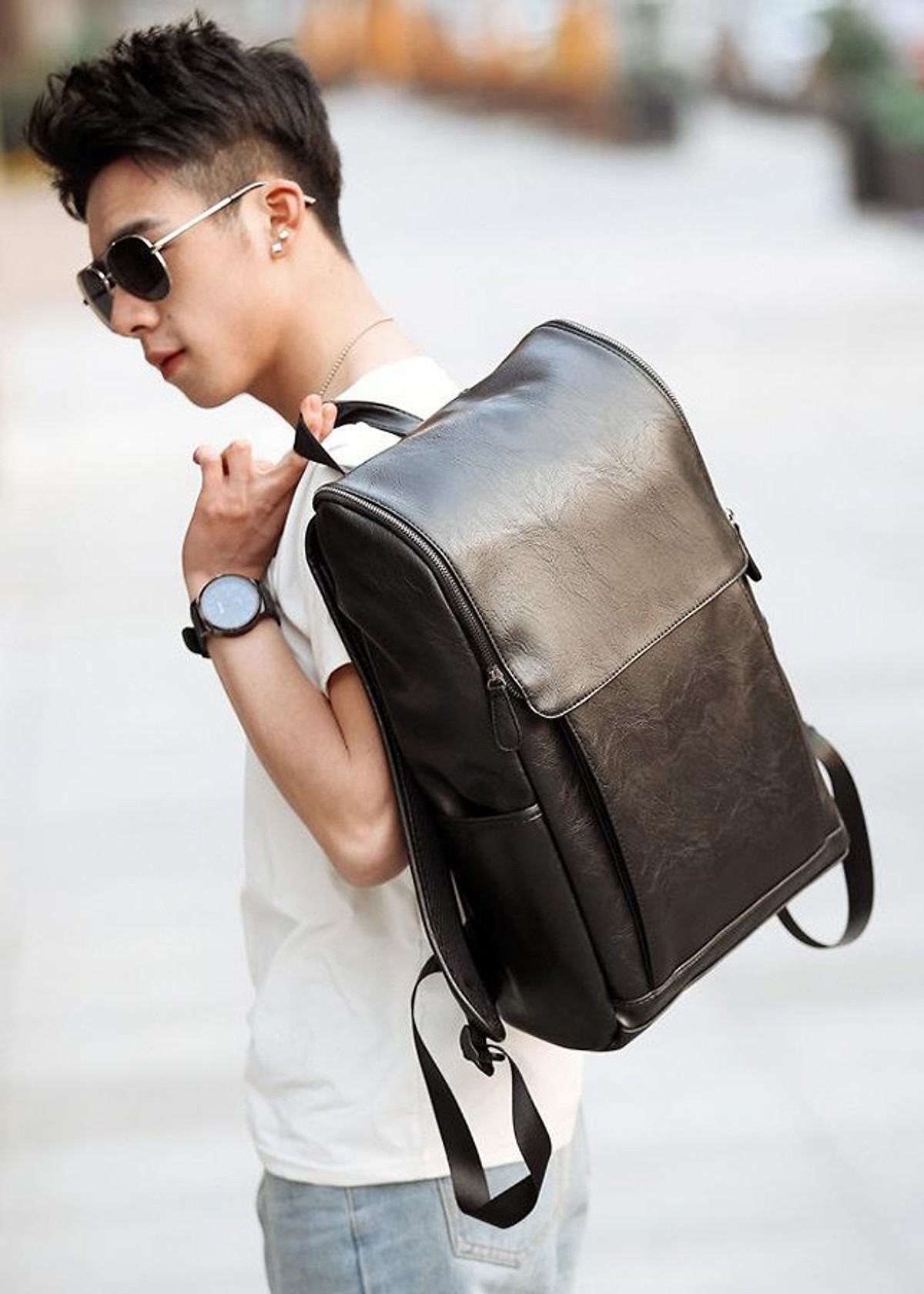 Balo Da Nam Cao Cấp Phong Cách Hàn Quốc