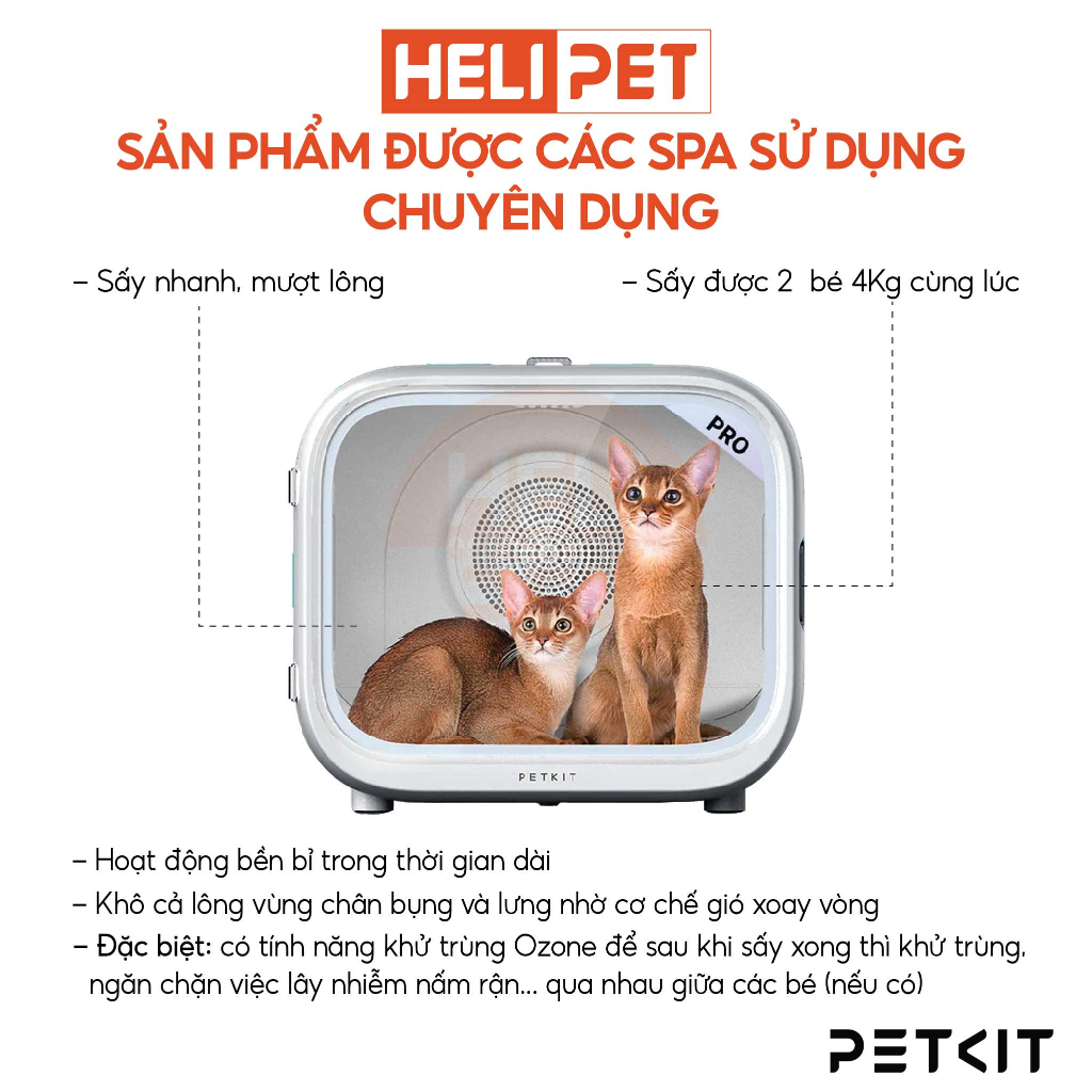 Lồng Sấy Tự Động Cho Chó Mèo, Máy Sấy Cho Chó Mèo Petkit Air Salon Max - HeLiPet