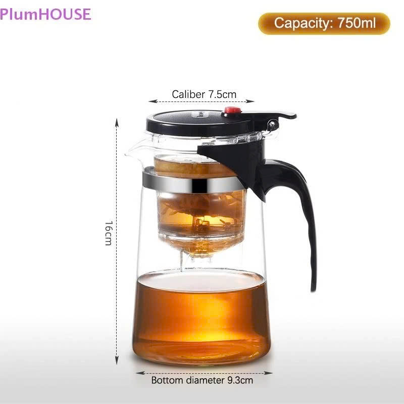 Ấm Pha Trà Thủy Tinh Có Lõi Lọc, Dung Tích 1.8L Chịu Nhiệt Tốt - Hàng Nhập Khẩu Bình Pha Trà, Cafe Có Lõi Lọc Hàng Cao Cấp