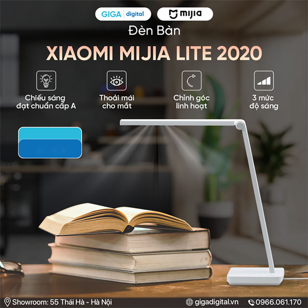 Đèn Bàn Xiaomi Mijia Lite 2020 - Bảo vệ mắt, chống cận thị - Hàng Chính Hãng