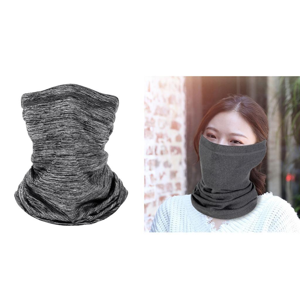2 Pieces Silk Like Cycling Face Cover Balaclava Scarf Unisex Neck Gaiter