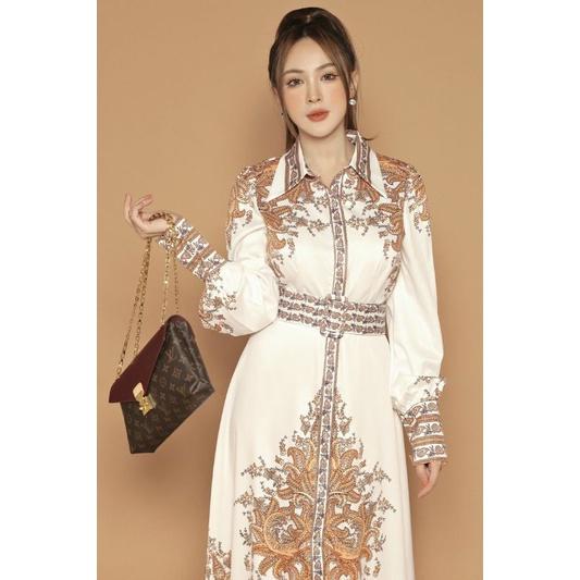 ĐẦM LỤA HOẠ TIẾT SANG TRỌNG