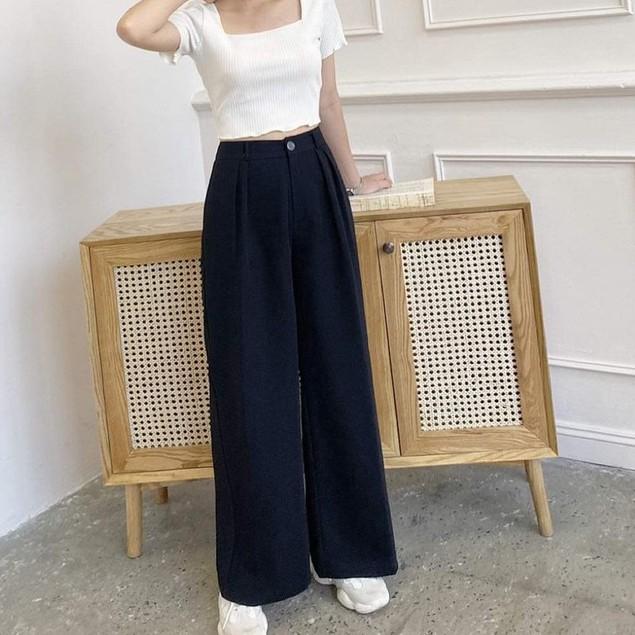 Quần culottes khóa cài cúc siêu mát hàng VNXK