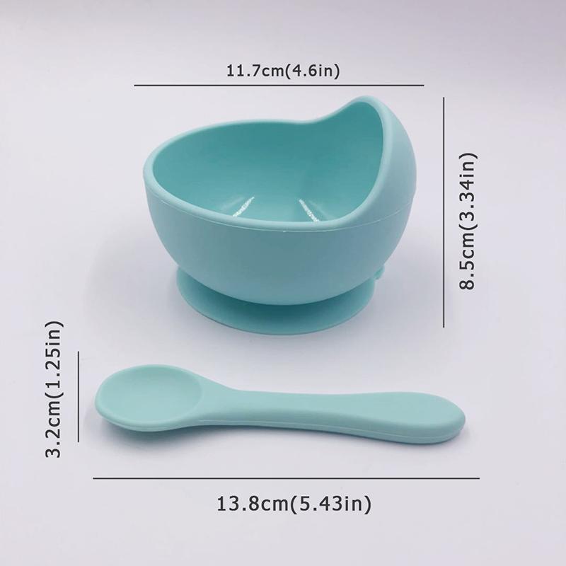 1 Bộ Núm Silicone Mềm Cho Ăn Bát Bộ Thực Phẩm Bộ Đồ Ăn Kẹo Màu Trẻ Em Món Ăn Không Trơn Trượt Cho Bé Đồ Ăn Cho Bé huấn Luyện Bát