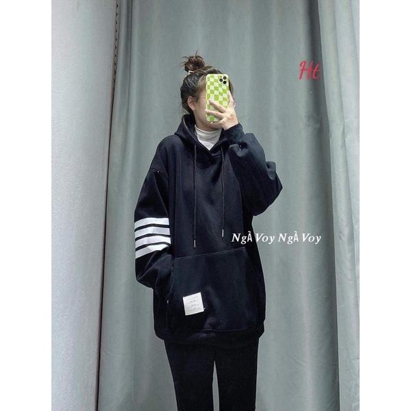 Áo hoodie 4 sọc mác túi H2A