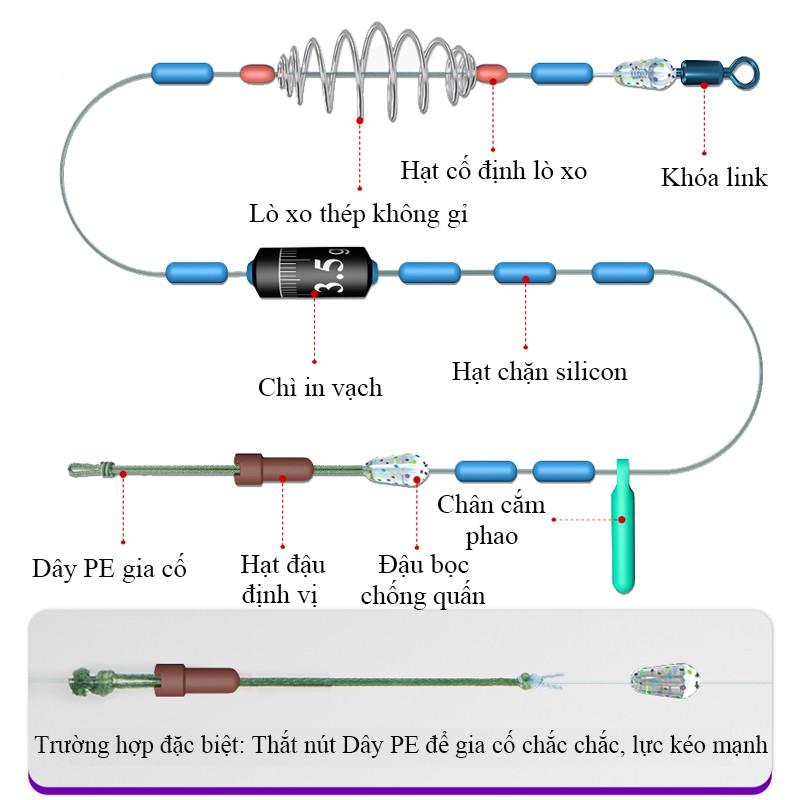 Bộ 2 Dây Trục Câu Đài Buộc Sẵn Cước Câu Cá Tàng Hình Kèm Hộp Đựng Cao Cấp DC-13