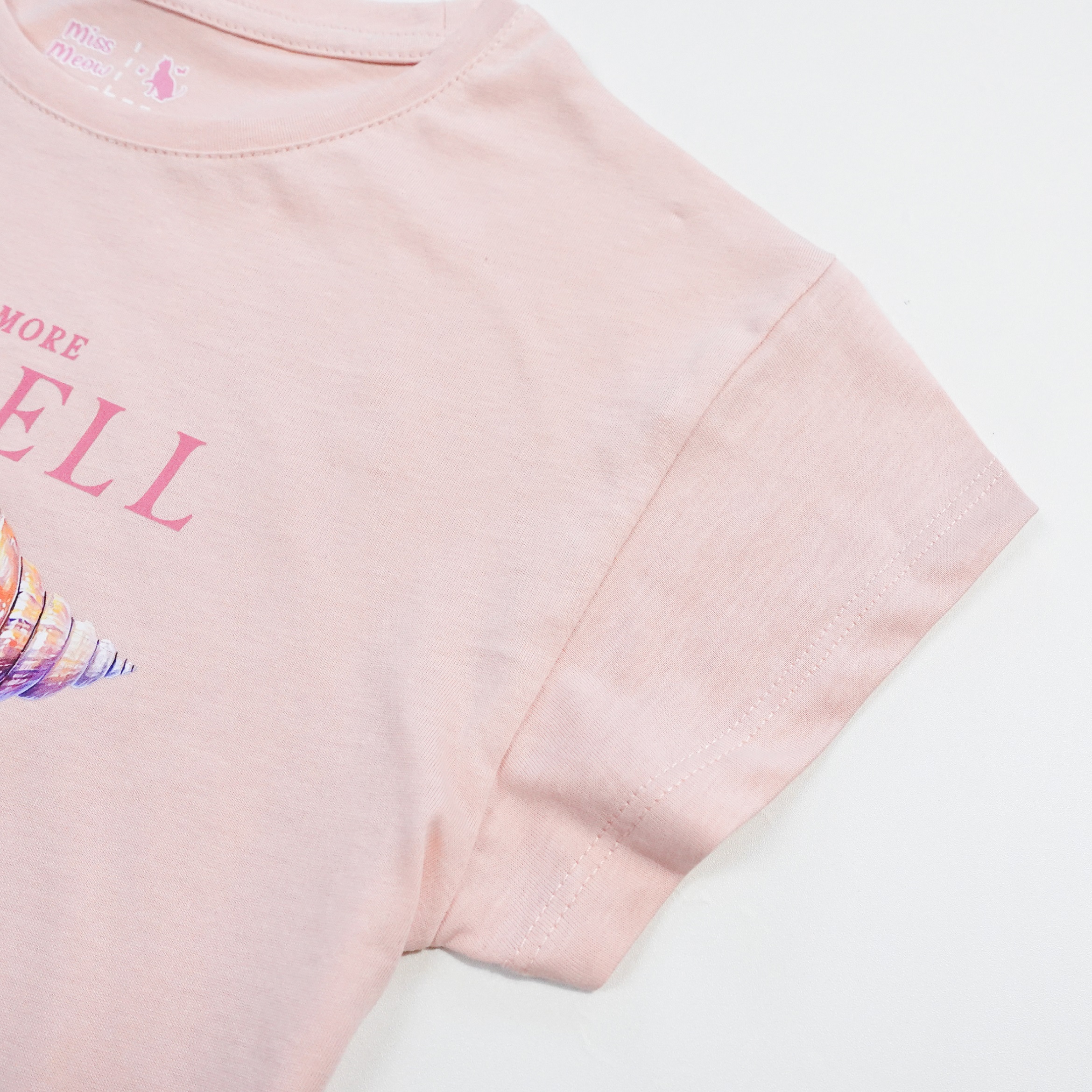 Bộ đồ cộc tay bé gái Bigfox Miss Meow size đại mặc nhà mùa hè vải cotton cho trẻ em 3-11 tuổi 35kg