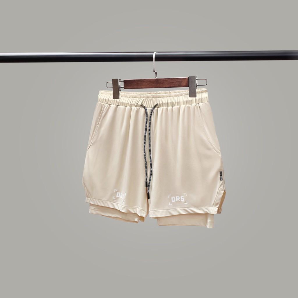 Quần short thể thao DRS quần đùi tập gym nam cao cấp, thun lạnh 2 lớp co giãn DRQ78